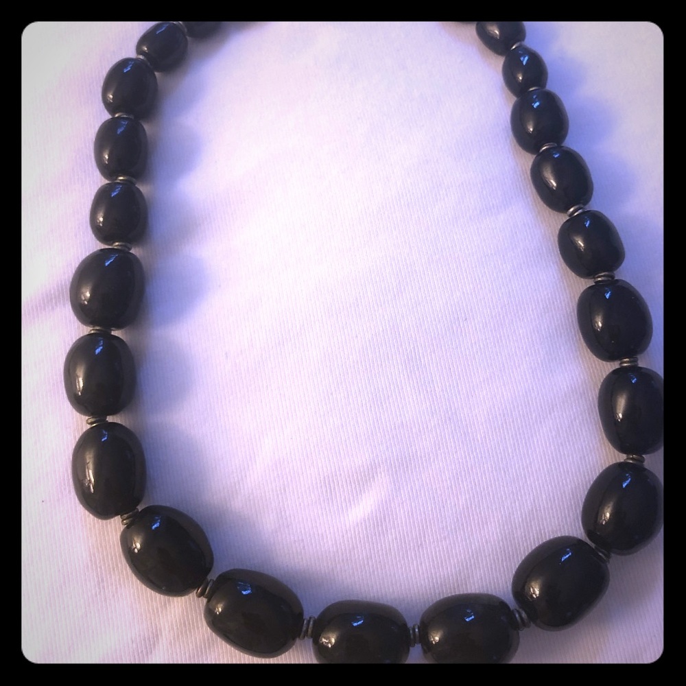 Black bead necklace